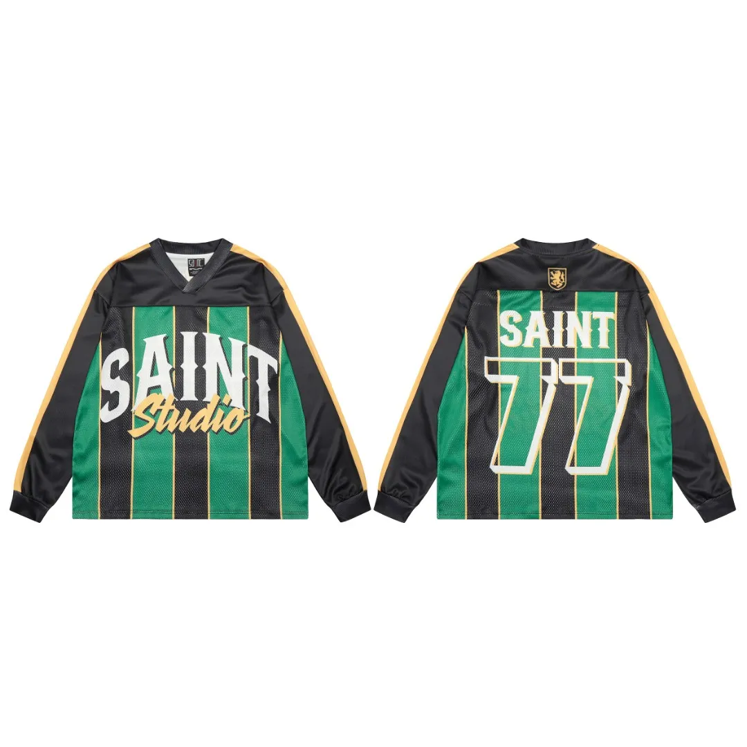 SAINT MICHAEL mesh splicing long-sleeved vintage bottoming shirt Style number: S3601 Size: M L XL Wholesale price: 136 Color: Picture color